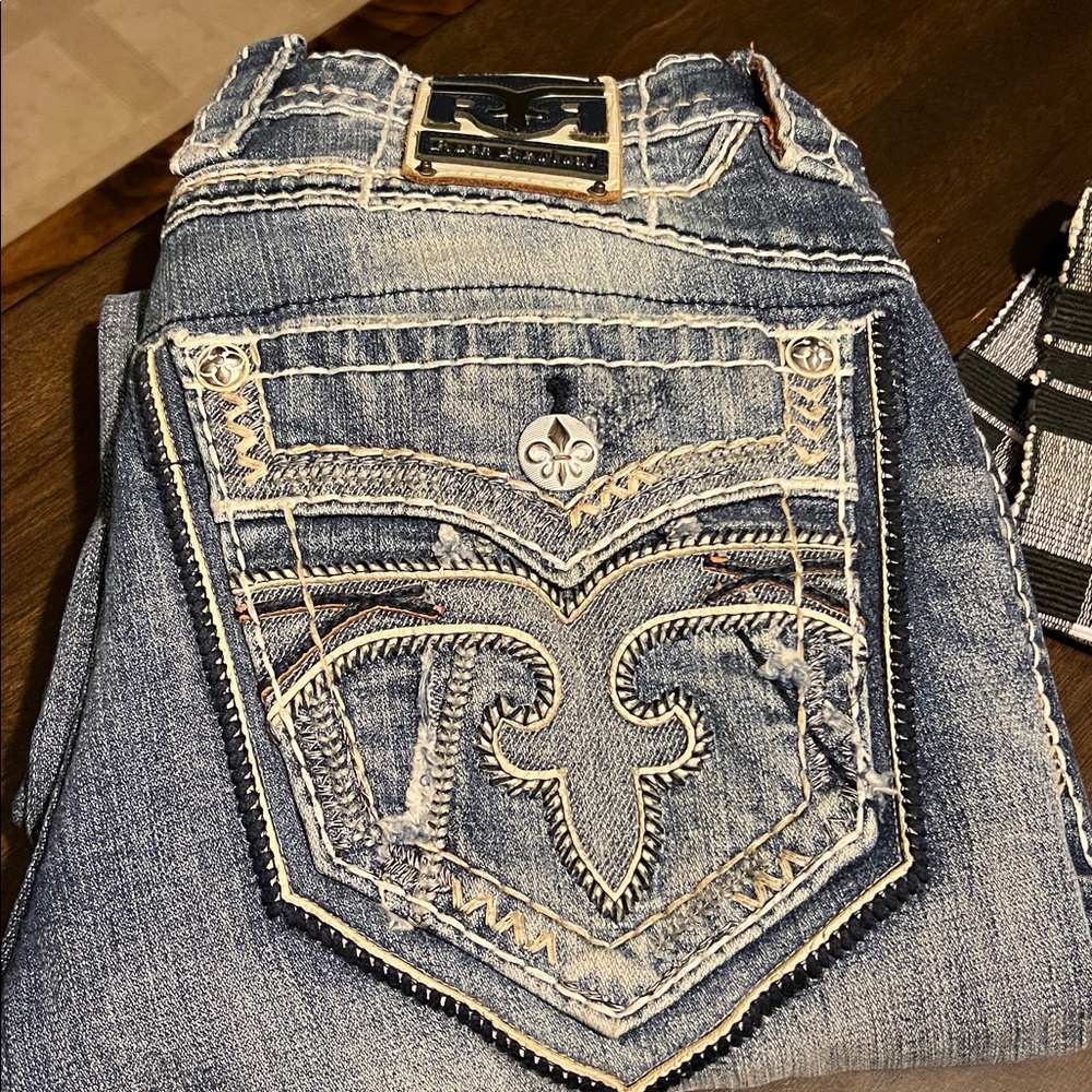 Men's Rock Revival Blue Boot Cut Jeans